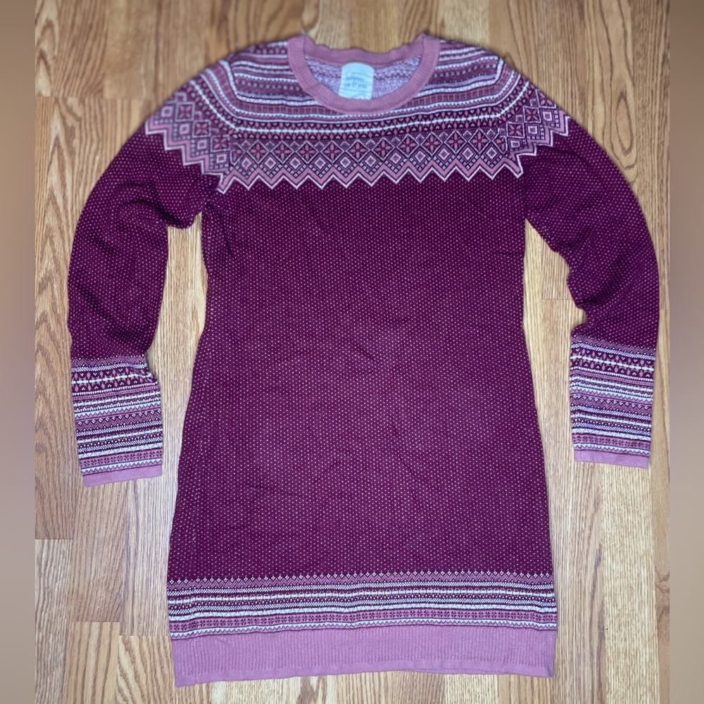 between you and me cotton & acrylic crew neck sweater dress or tunic